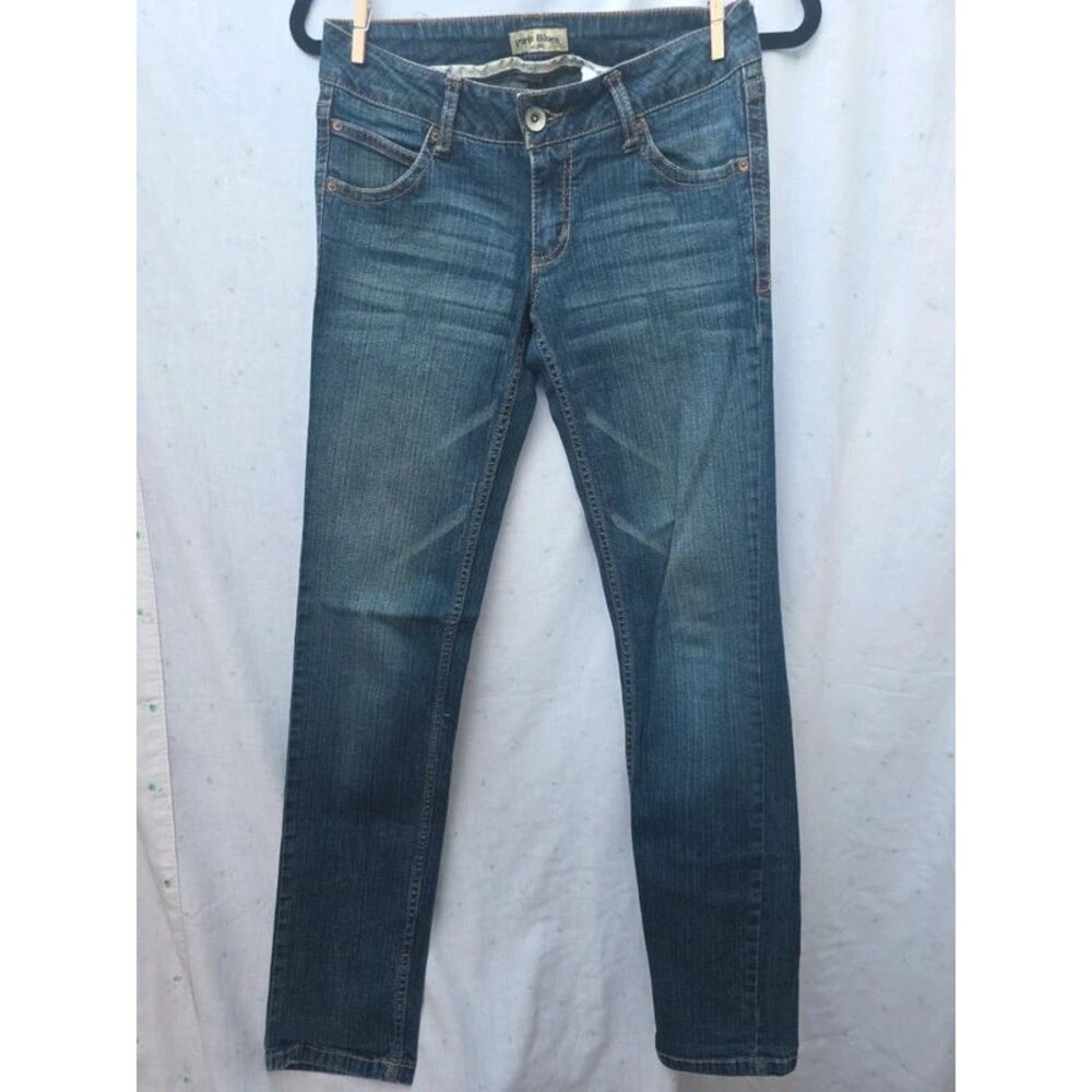 VTG Paris Blues LowRise Bootcut Jeans Med Wash Y2K Grunge Sz5 small stain pocket